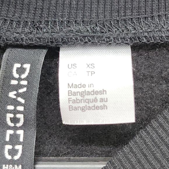 H&M Divided Structured Sweatshirt Dress Size XS Black Crew Neck Stretch Pullover - Picture 4 of 11